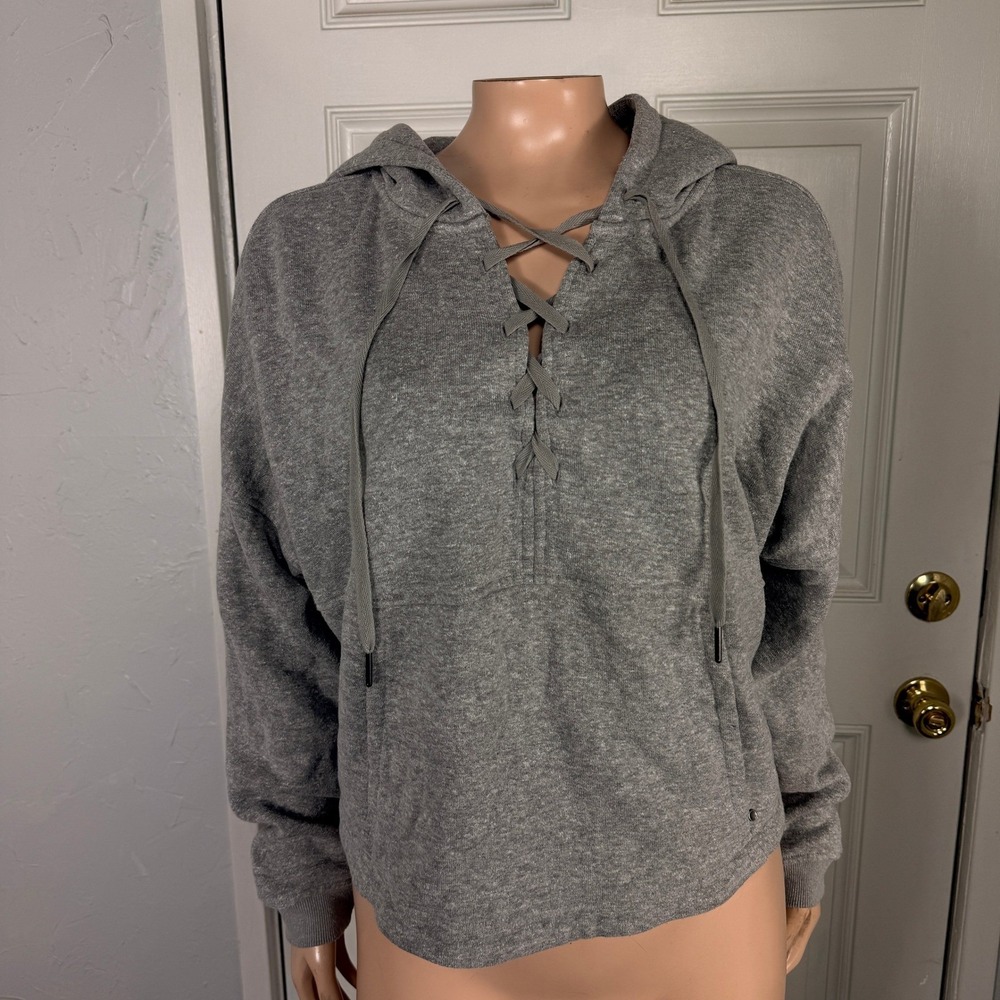 Prana Cozy up Illana Women's Sweatshirt Small Cotton Crop Hoodie Hooded Lace H14
